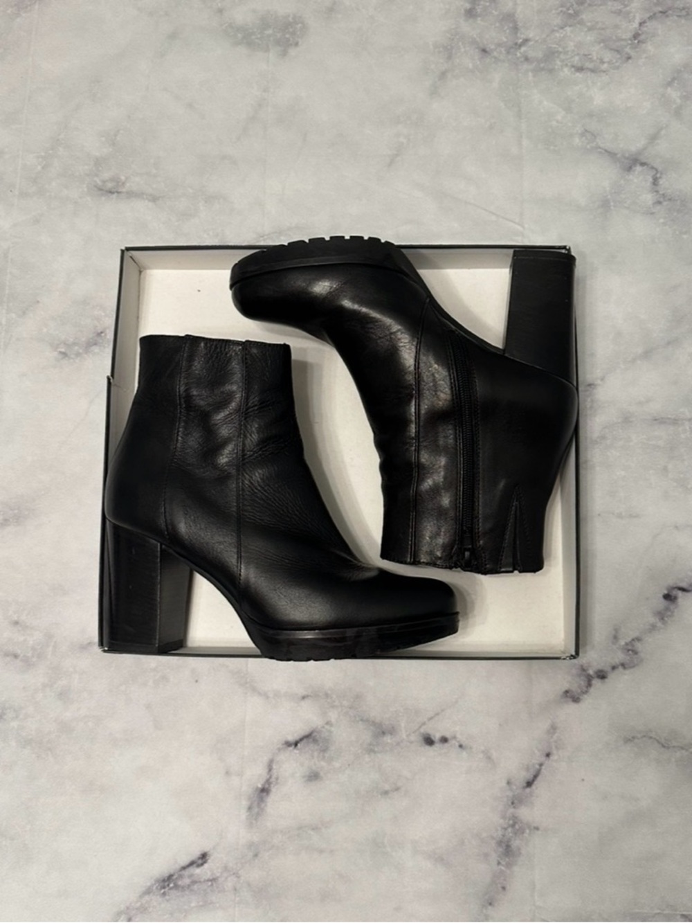 Black Italian Leather Block Heel Ankle Booties - Women - Coach and Four